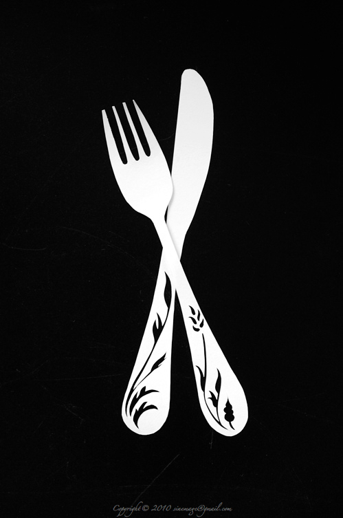 Sinemage papercut fork and knife