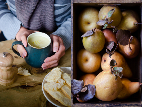 © 2012 Viviane Perenyi Sunchoke Soup & Crate with Pears