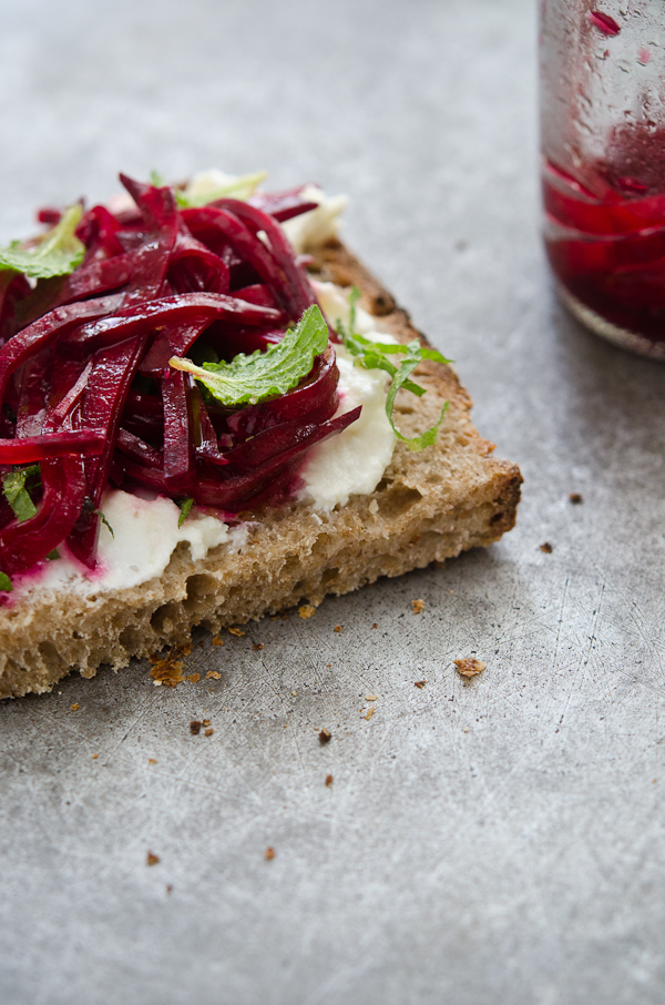 © 2012 Viviane Perenyi - Labne Beetroot Salsa and Mint Tartine