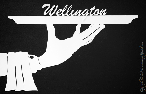 Sinemage papercut Wellington on a plate
