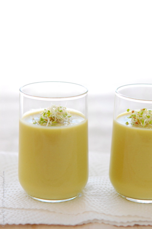 Sinemage Cream of Asparagus soup in verrine