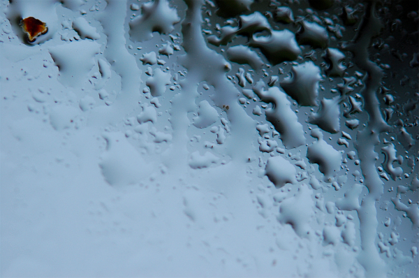Sinemage Raindrops on Window Closeup