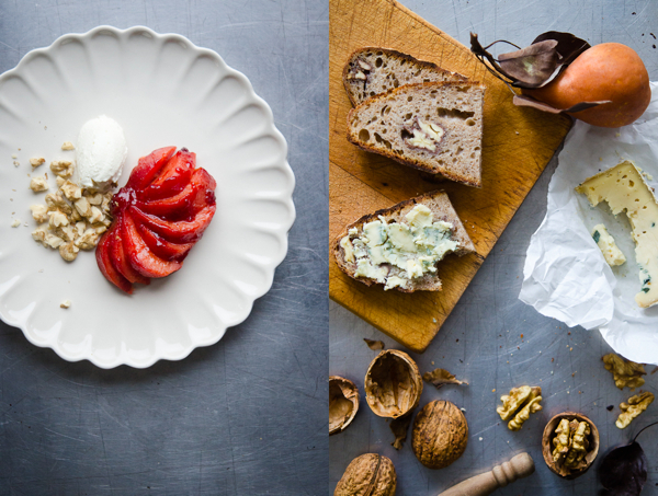 © 2012 Viviane Perenyi Plated Roasted Quince and Walnut Bread with Cheese