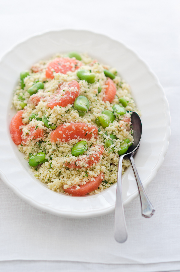 Fava Bean Pink Grapefruit Mint Couscous | At Down Under | Viviane Perenyi