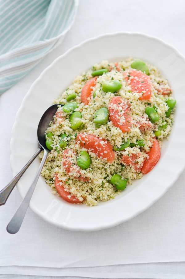 Fava Bean Pink Grapefruit Mint Couscous | At Down Under | Viviane Perenyi