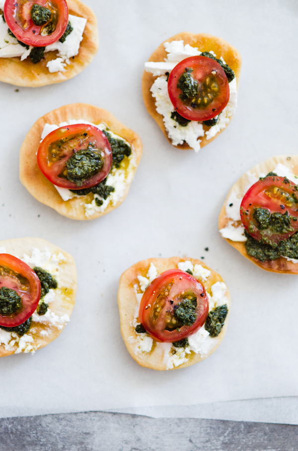 Tomato Feta and Pesto Sourdough Toasts | At Down Under | Viviane Perenyi